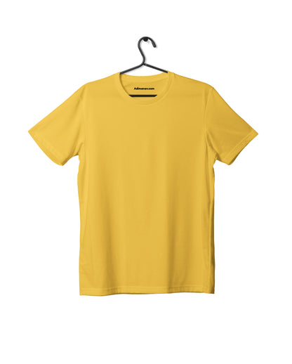 Yellow Half Sleeve Plain Kids T-Shirt