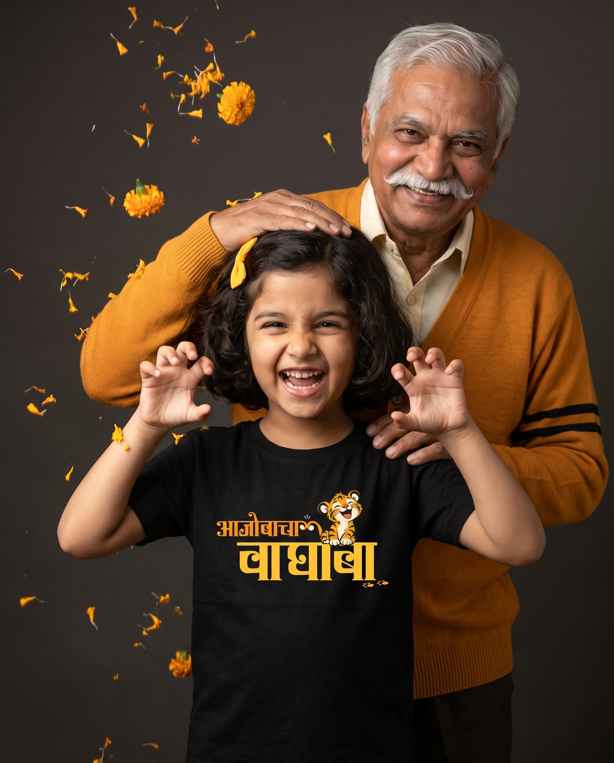 Aajobacha Waghoba - Black - Unisex Kids T-shirt