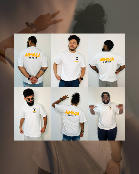 Abhanga Repost - White - Unisex Oversized Adults T-shirt
