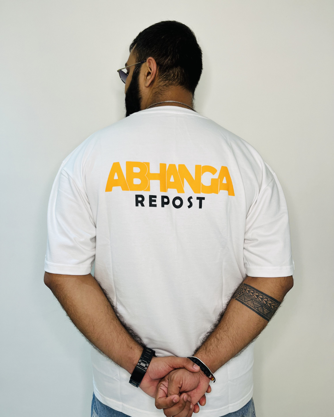 Abhanga Repost - White - Unisex Oversized Adults T-shirt