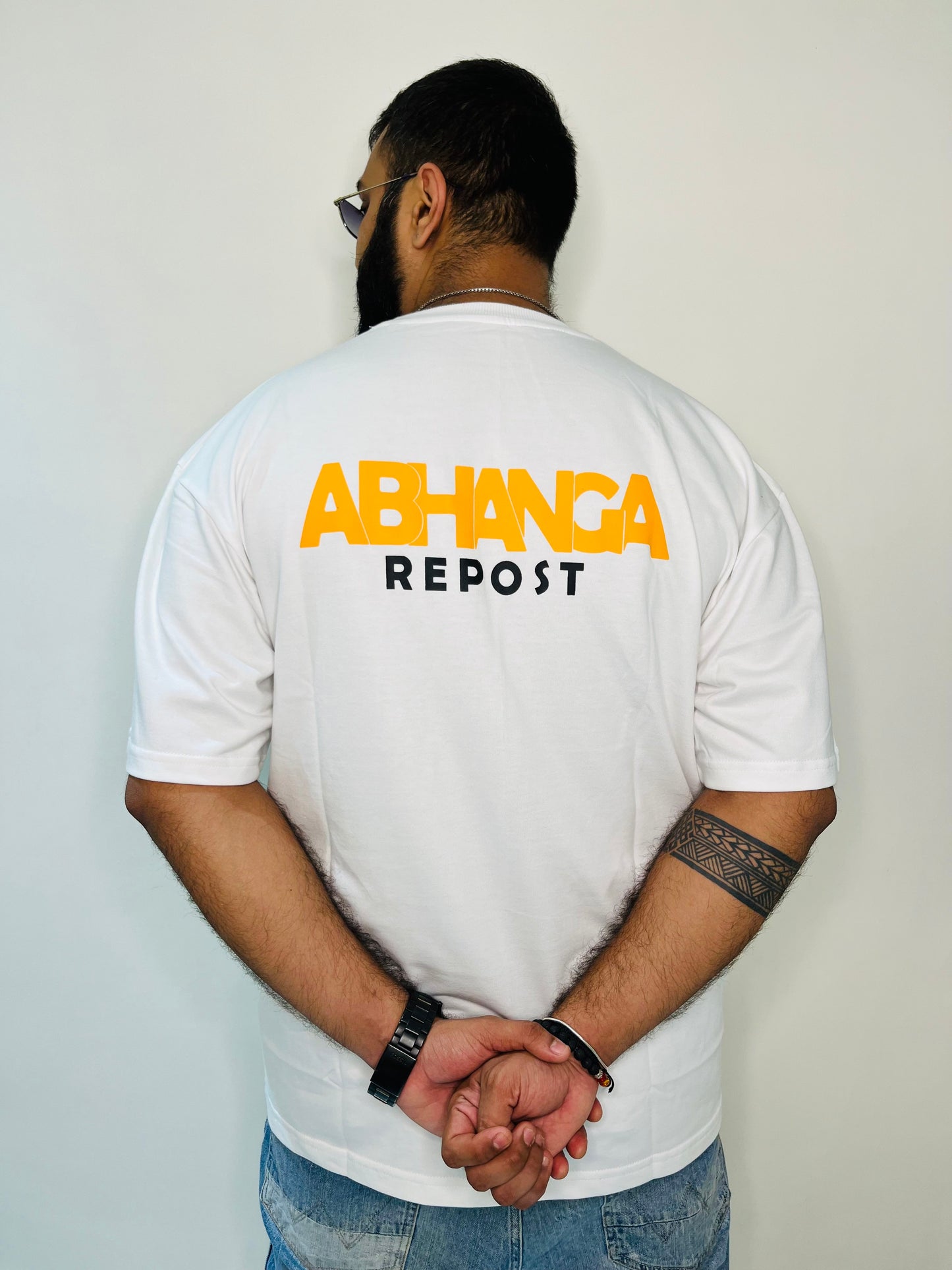 Abhanga Repost - White - Unisex Oversized Adults T-shirt