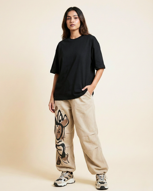 Solid Black - Unisex Oversized Adults T-shirt – Adimanav Studios