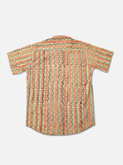 Ajrakh Earth - Handblock Print - Men’s Pure Cotton Regular Shirt