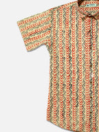 Ajrakh Earth - Handblock Print - Men’s Pure Cotton Regular Shirt