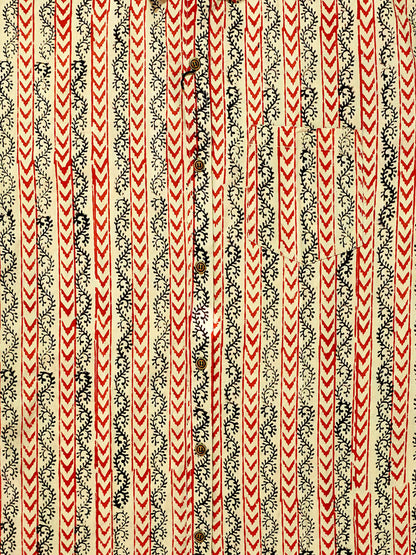 Ajrakh Earth - Handblock Print - Men’s Pure Cotton Regular Shirt