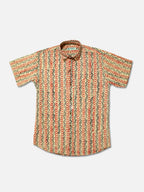Ajrakh Earth - Handblock Print - Men’s Pure Cotton Regular Shirt