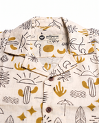 Beach & Desert - Handblock Print - Unisex Pure Cotton Cuban Collar Shirt