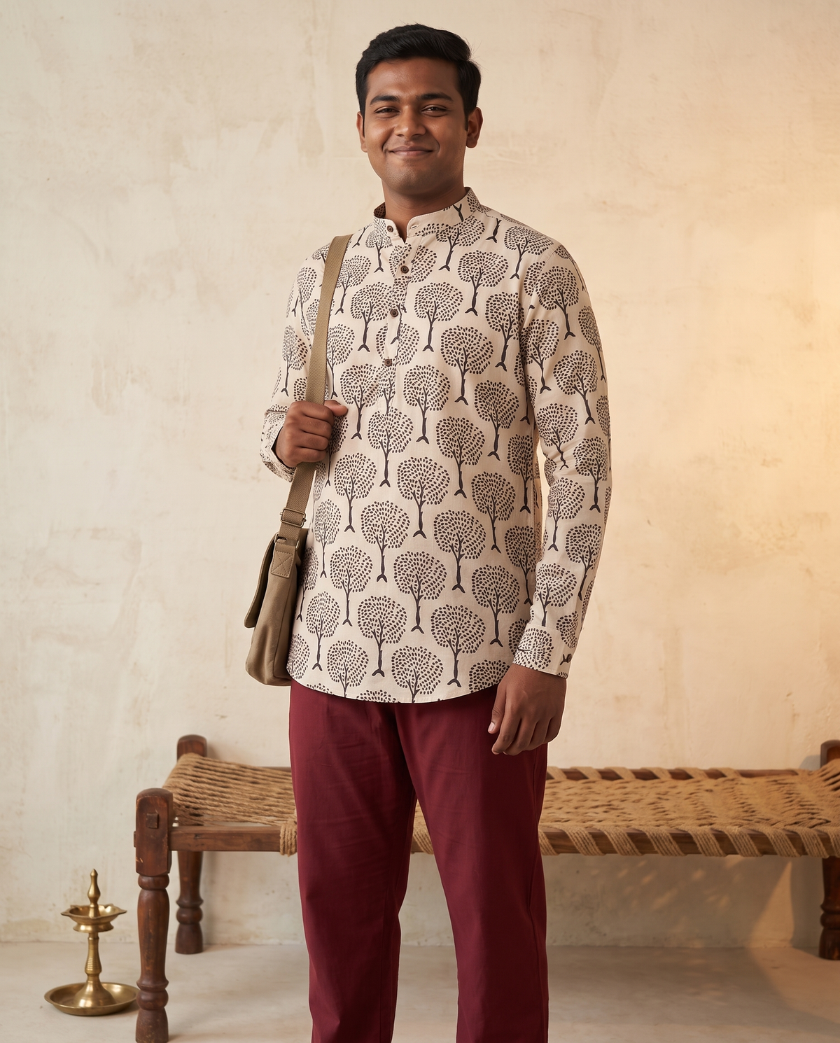 Black Forest - Handblock Print - Adults Pure Cotton Short Kurta