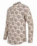 Black Forest - Handblock Print - Mens Pure Cotton Short Kurta