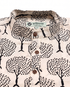 Black Forest - Handblock Print - Mens Pure Cotton Short Kurta