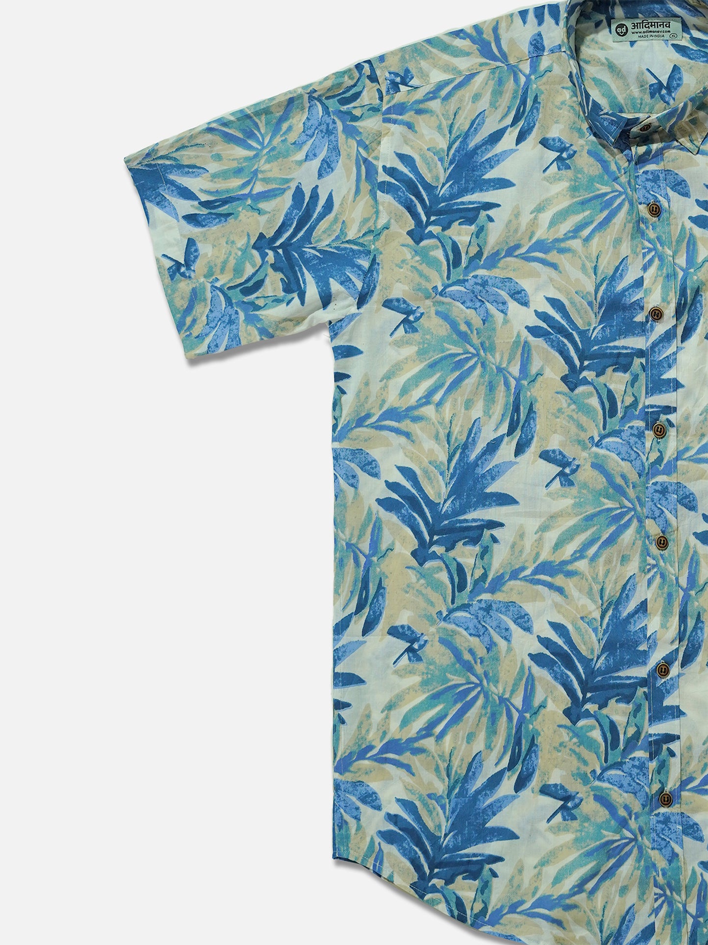 Blue Lagoon – Sanganeri Print - Men’s Pure Cotton Regular Shirt