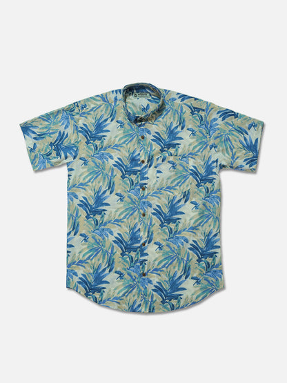 Blue Lagoon – Sanganeri Print - Men’s Pure Cotton Regular Shirt