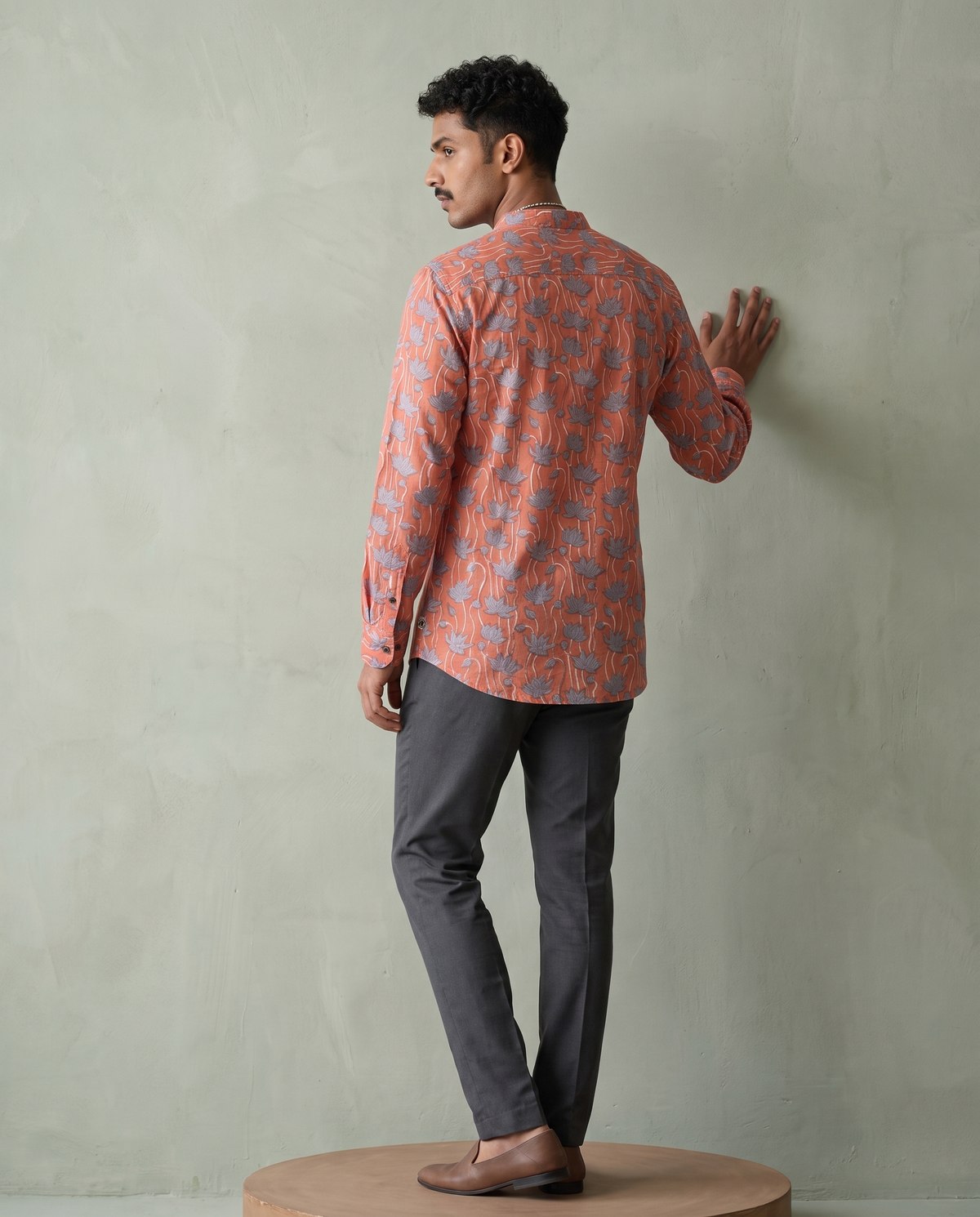 Blue Lotus - Handblock Print - Adults Pure Cotton Short Kurta