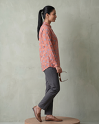 Blue Lotus - Handblock Print - Adults Pure Cotton Short Kurta
