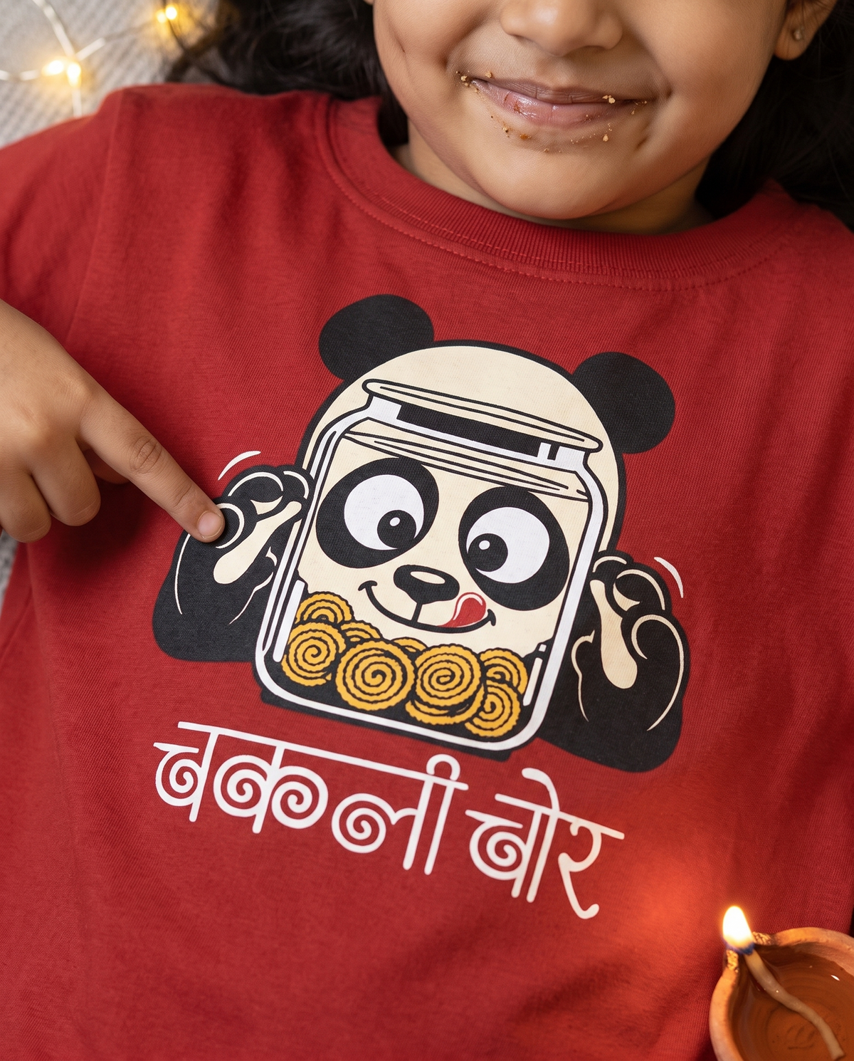 Chakli Chor Panda - Red - Unisex Kids T-shirt
