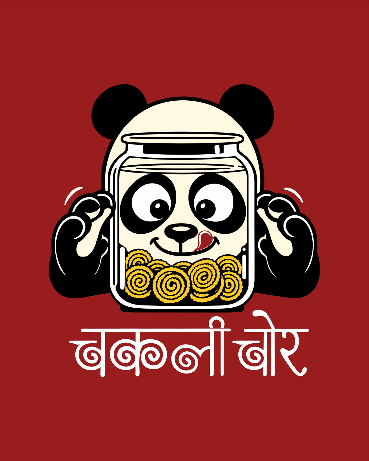 Chakli Chor Panda - Red - Unisex Kids T-shirt