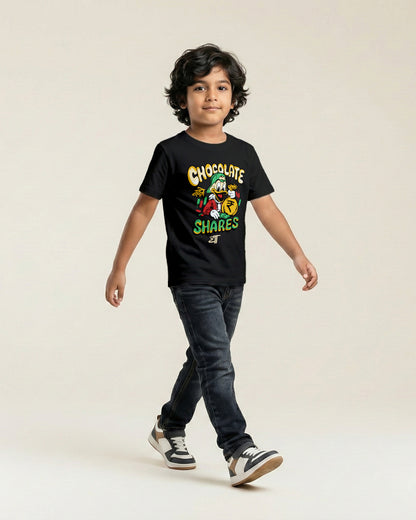Shares Over Chocolates - Black - Unisex Kids T-shirt