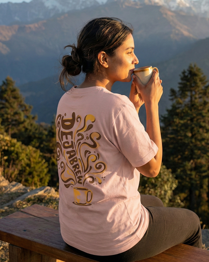 Deja Brew - Light Caramel - Oversized Adults T-Shirt