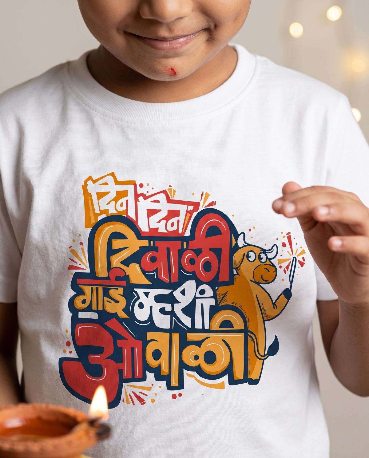 Din Din Diwali - White - Unisex Kids T-shirt