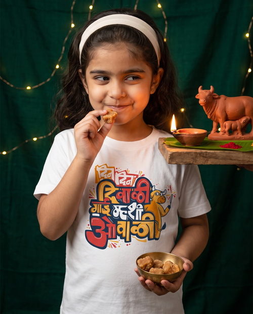 Din Din Diwali - White - Unisex Kids T-shirt