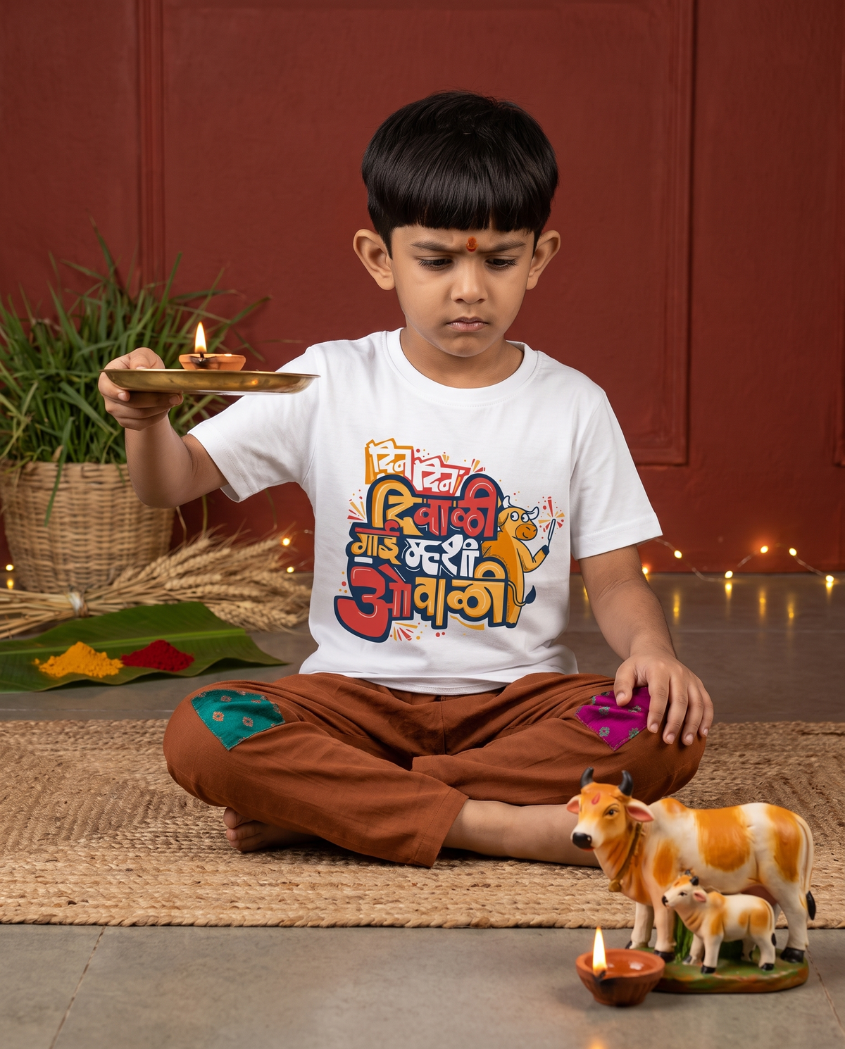 Din Din Diwali - White - Unisex Kids T-shirt