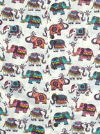 Elephant Shower Pastel - Sanganeri Print - Unisex Pure Cotton Cuban Collar Shirt