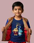 Elephants Diwali - Navy Blue - Unisex Kids T-shirt