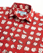 Elephants Terracotta - Kids Pure Cotton Printed Shirt
