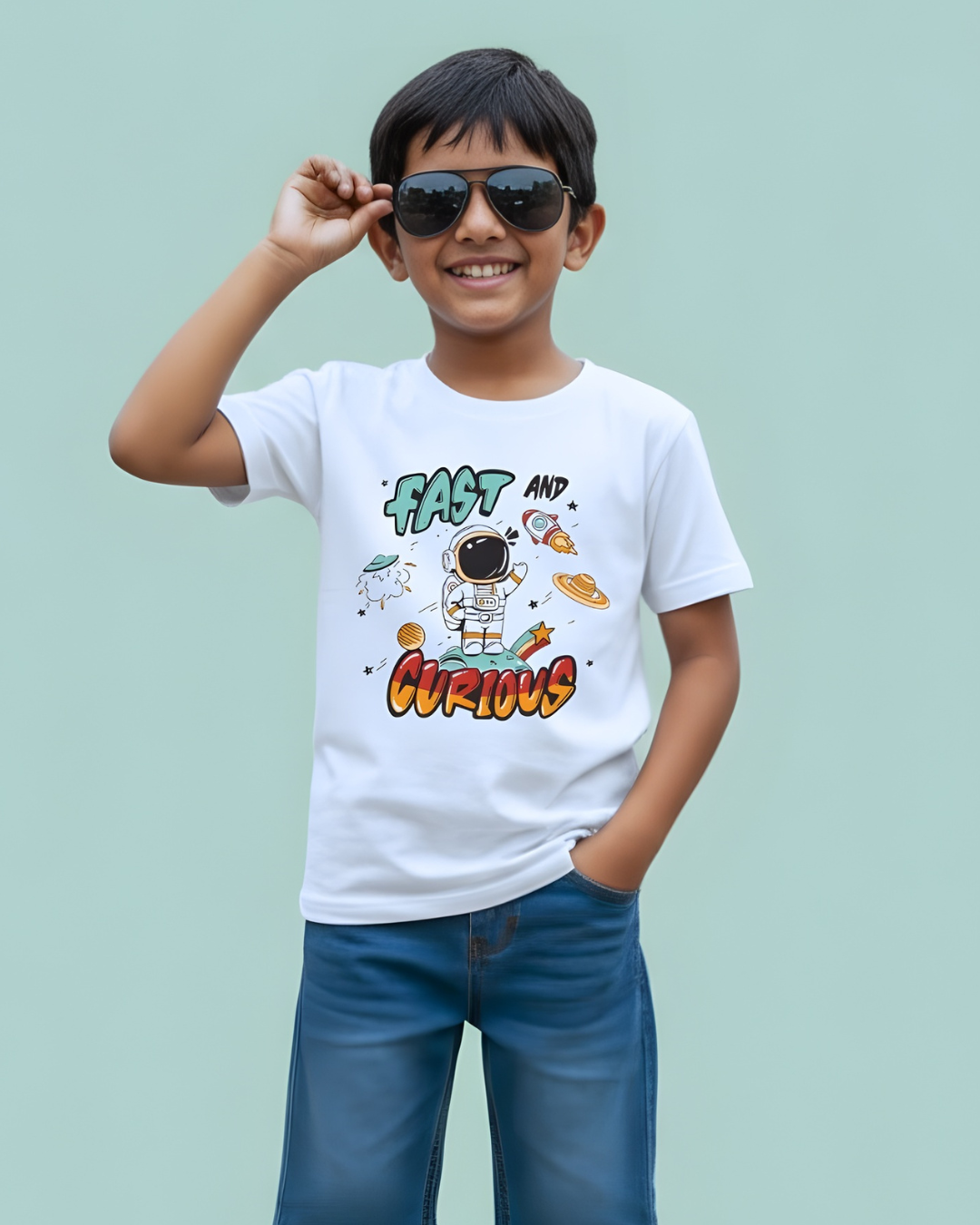 Fast And Curious - White - Unisex Kids T-shirt