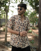 Floral Kalamkari - Handblock Print - Men’s Pure Cotton Regular Shirt