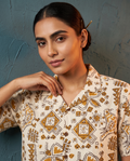 The Folk Bird - Handblock Print - Unisex Pure Cotton Cuban Collar Shirt