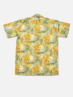 Golden Palms - Sanganeri Print - Unisex Pure Cotton Cuban Collar Shirt