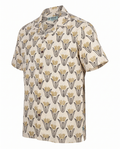 Golden Tulips - Handblock Print - Unisex Pure Cotton Cuban Collar Shirt