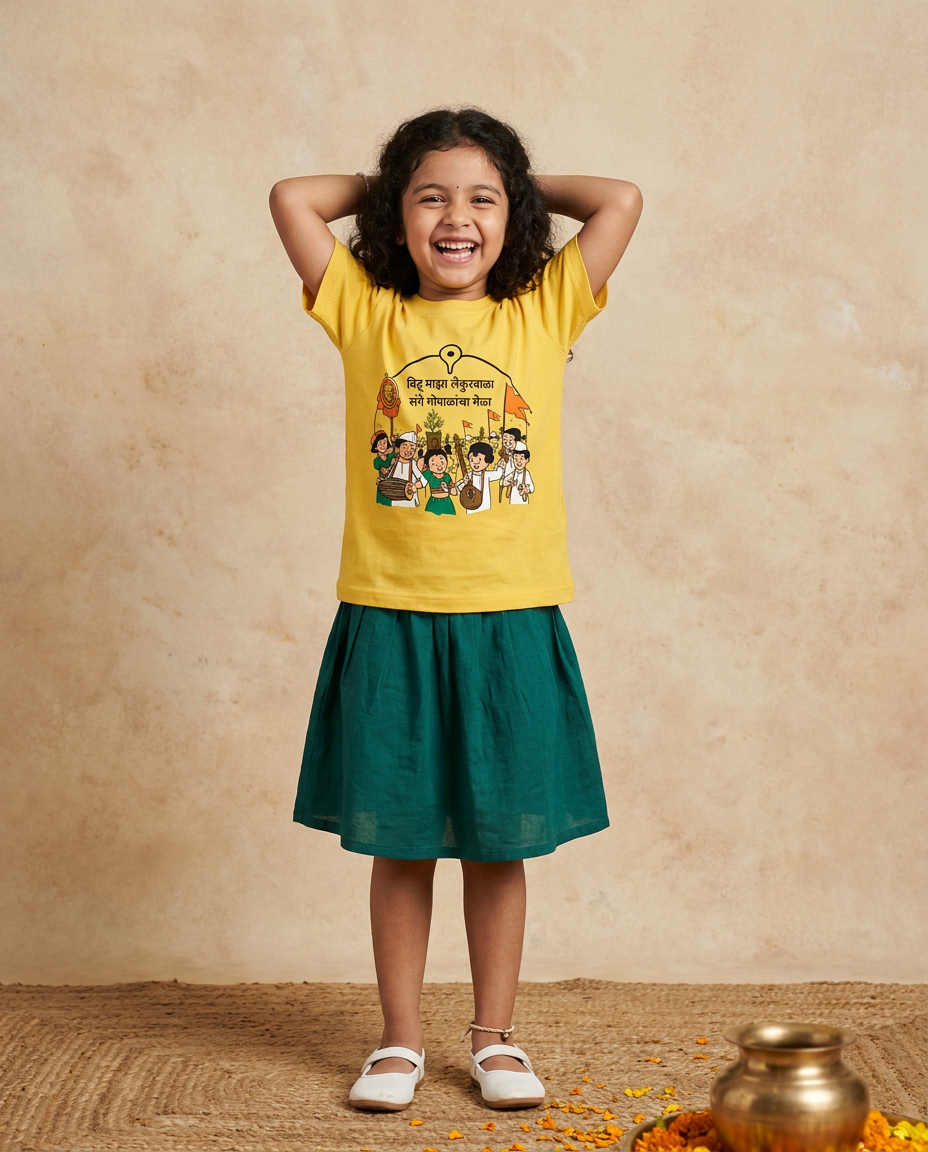 Gopalancha Mela - Yellow - Chintoo - Unisex Kids T-shirt
