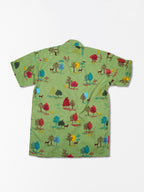 Green Days - Sanganeri Print - Unisex Pure Cotton Cuban Collar Shirt