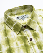Tie & Dye - Green - Handblock Print - Men’s Pure Cotton Regular Shirt