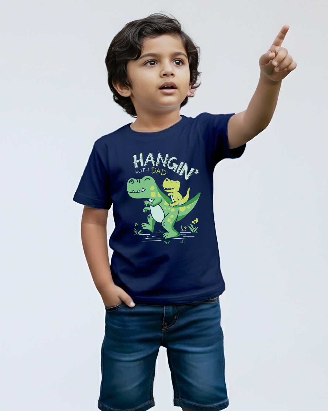 Hangin' with Dad – Navy Blue - Kids Unisex T-shirts