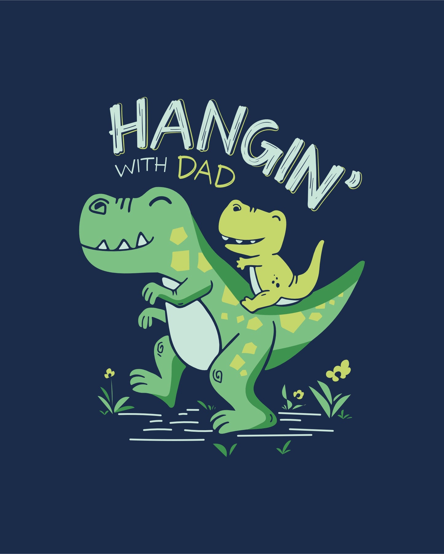 Hangin' with Dad – Navy Blue - Kids Unisex T-shirts