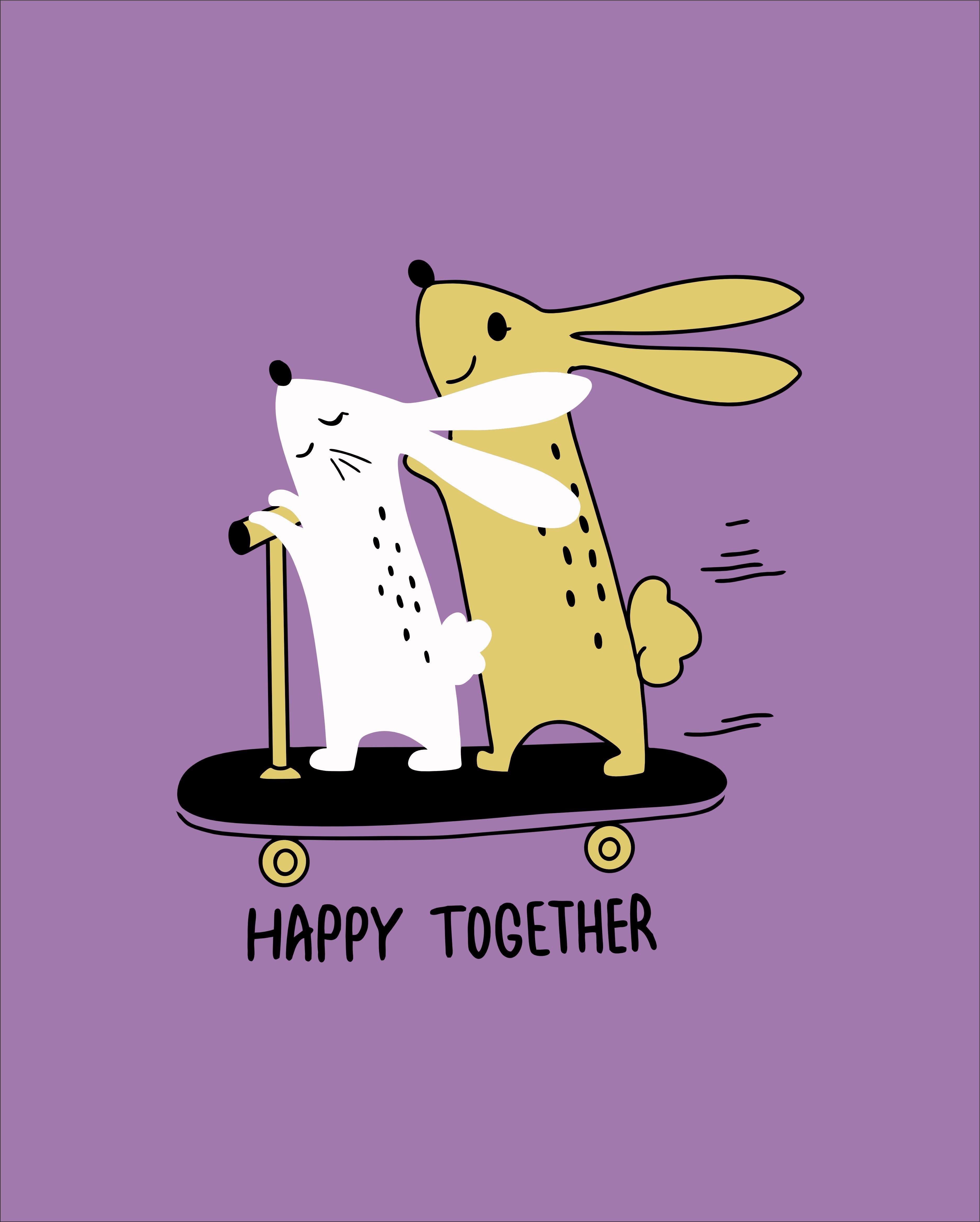 Happy Together - Purple - Unisex Kids T-shirt