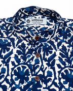Indigo Anar - Handblock Print - Mens Pure Cotton Short Kurta