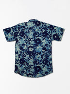 Indigo Leaves - Sanganeri Print - Men’s Pure Cotton Regular Shirt