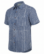 Indigo Stripes - Handblock Print - Men’s Pure Cotton Regular Shirt