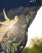 Jungle Blue - Sanganeri Print - Unisex Pure Cotton Cuban Collar Shirt