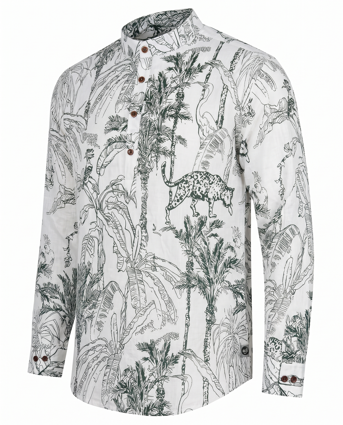 Jungle Safari - Handblock Print - Mens Pure Cotton Short Kurta
