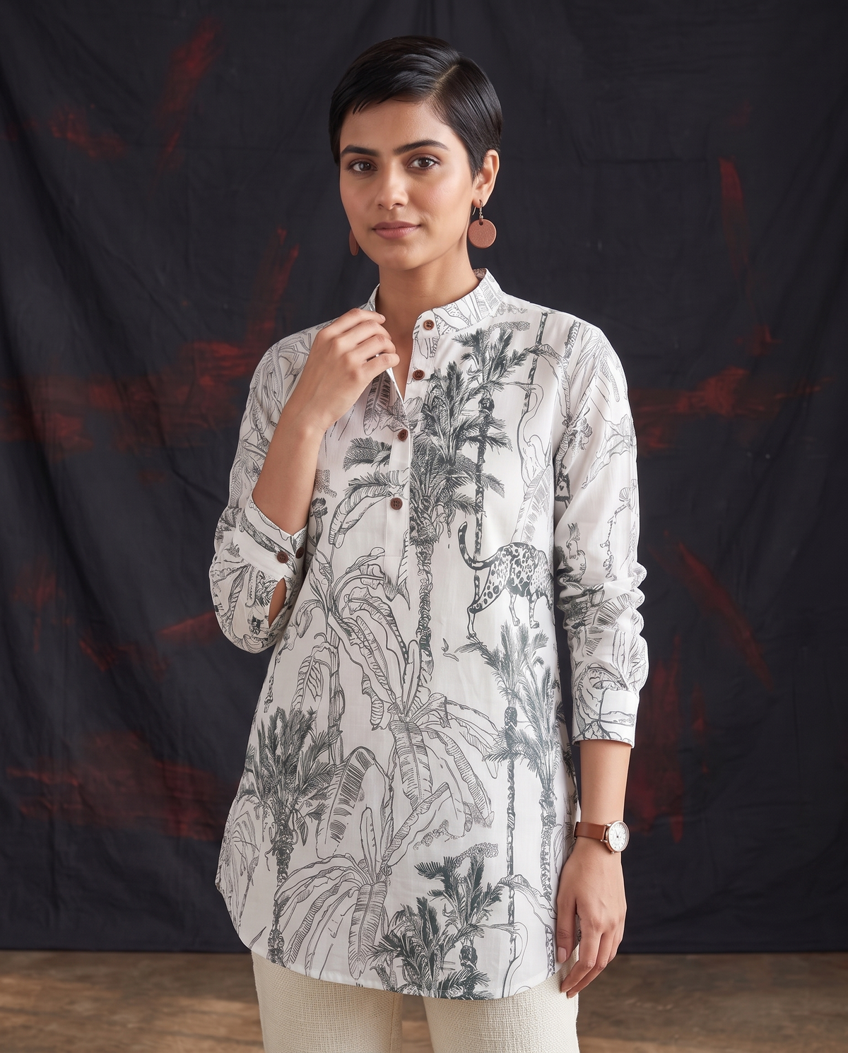 Jungle Safari - Handblock Print - Adults Pure Cotton Short Kurta