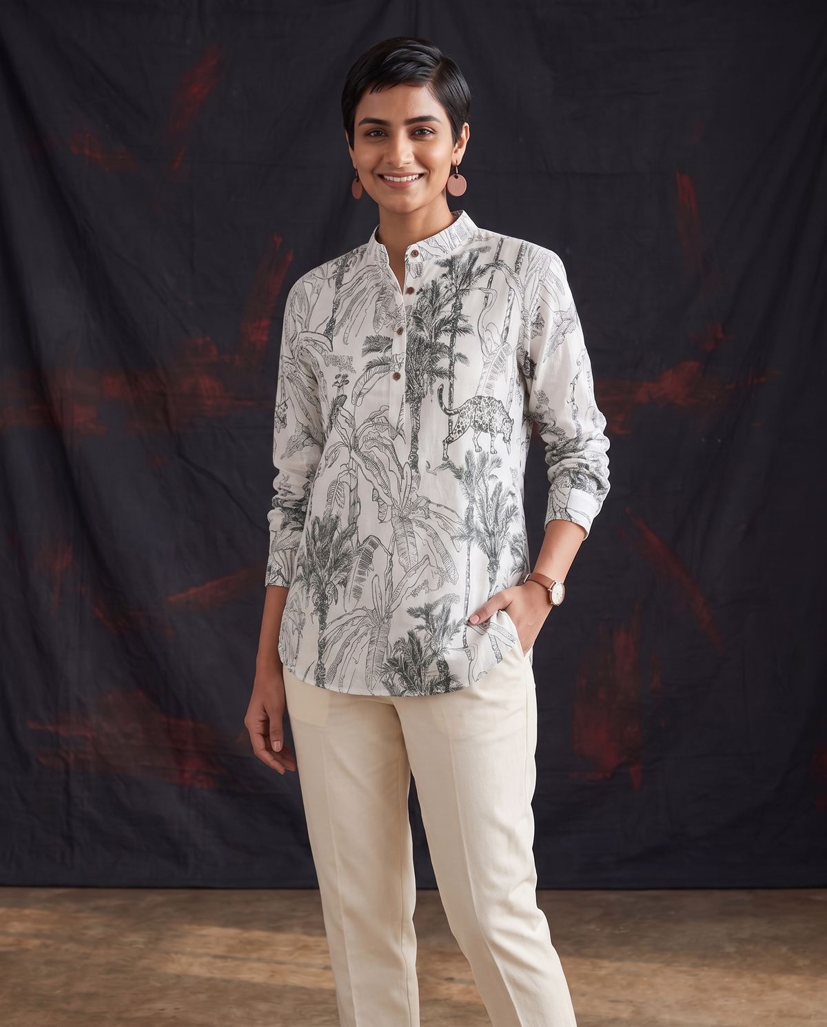 Jungle Safari - Handblock Print - Adults Pure Cotton Short Kurta