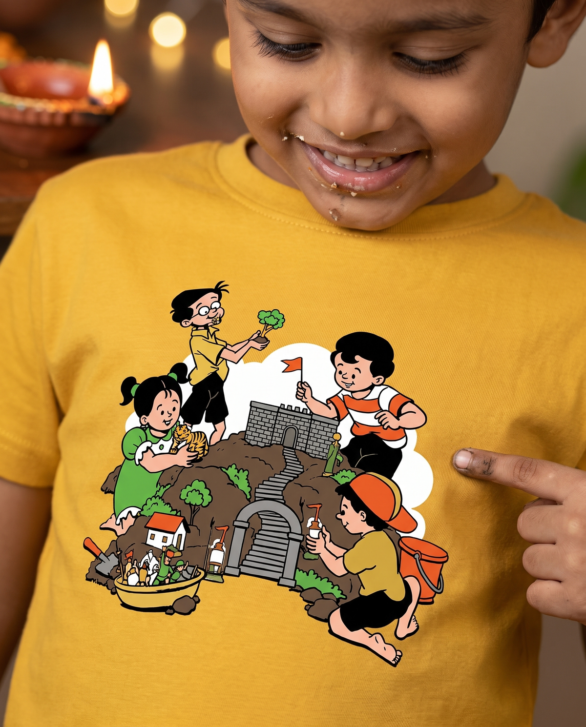 Killa Diwali - Yellow - Chintoo - Unisex Kids T-shirt
