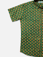 Leafy Green - Handblock Print - Men’s Pure Cotton Regular Shirt