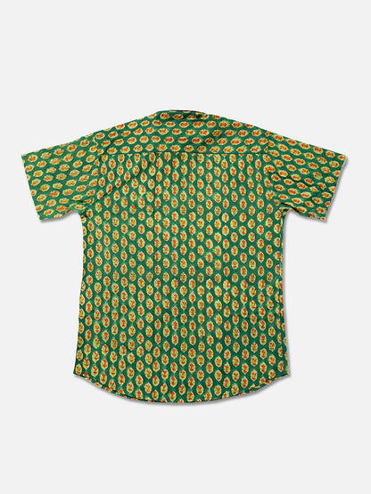 Leafy Green - Handblock Print - Men’s Pure Cotton Regular Shirt