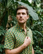 Leafy Green - Handblock Print - Men’s Pure Cotton Regular Shirt